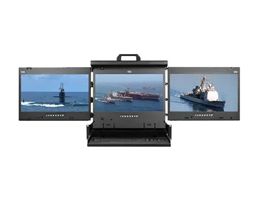 4K 17" TRIPLE DISPLAY CONSOLE DRAWER