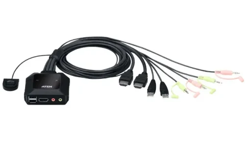 2 PORT USB FHD HDMI CABLE KVM SWITCH (CS22HF)